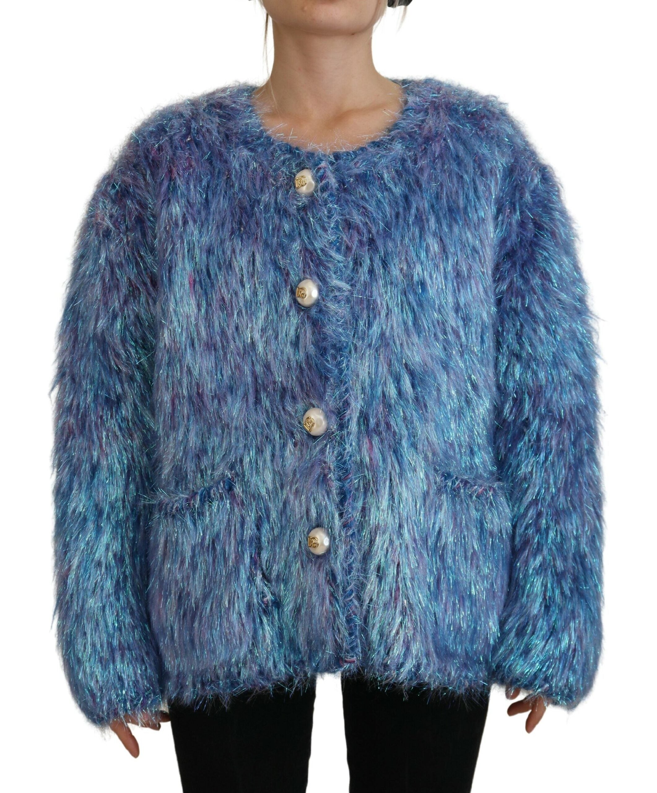Dolce & Gabbana Multicolor Polyester Fringe Coat Jacket